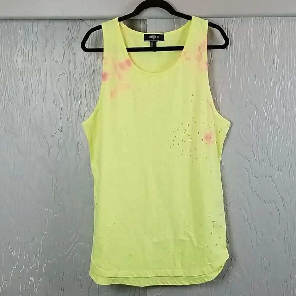 🖤 5/$20 🖤 FOREVER 21..neon distressed tank